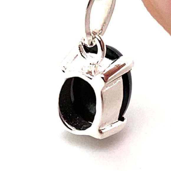 Blue Opal 1.11ct Platinum Finish Silver Pendant - Picture 4 of 8